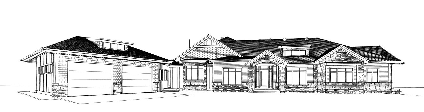 13. 2021. Duncan – Lake View Residence – ext. view sketch 1